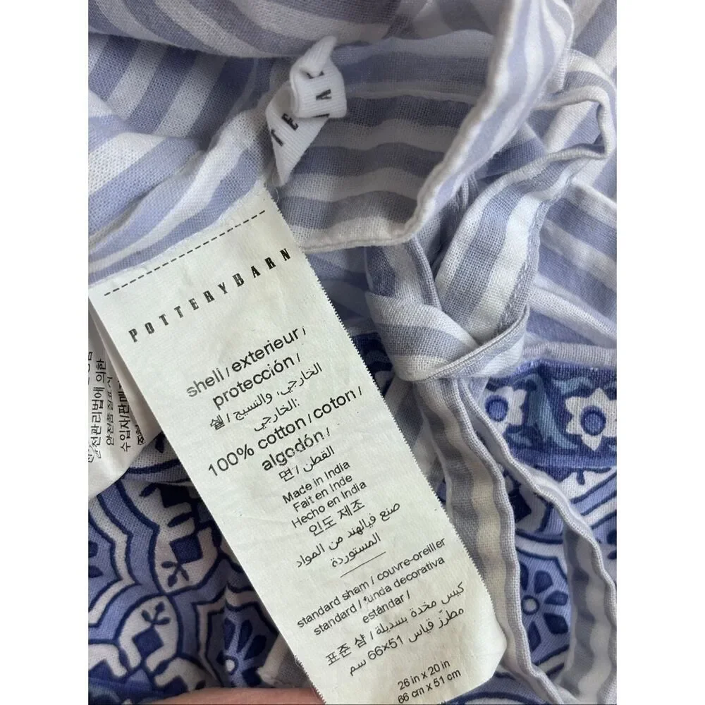 Pottery Barn Marianna Floral Striped STANDARD shams Palampore Medallion